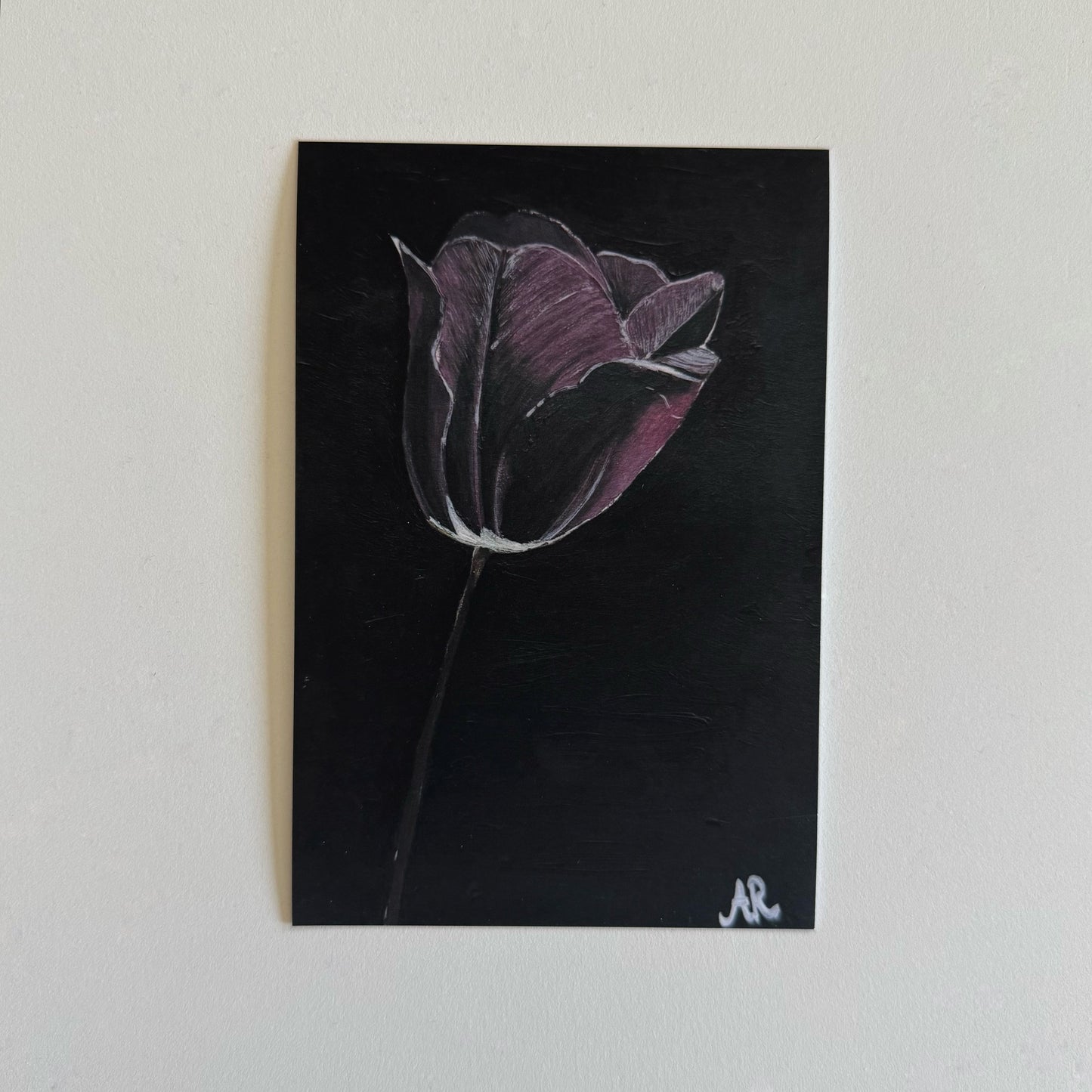 4"x6" Black Tulip Art Print