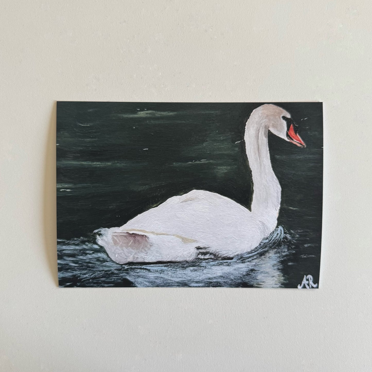 5"x7" White Swan Art Print