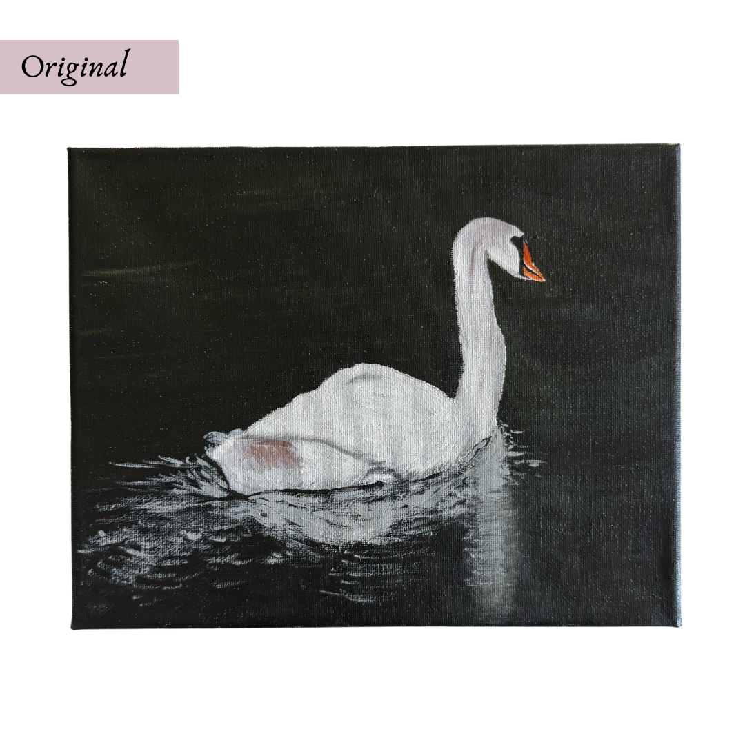 Original 8"x10" Swan Acrylic Painting V.2