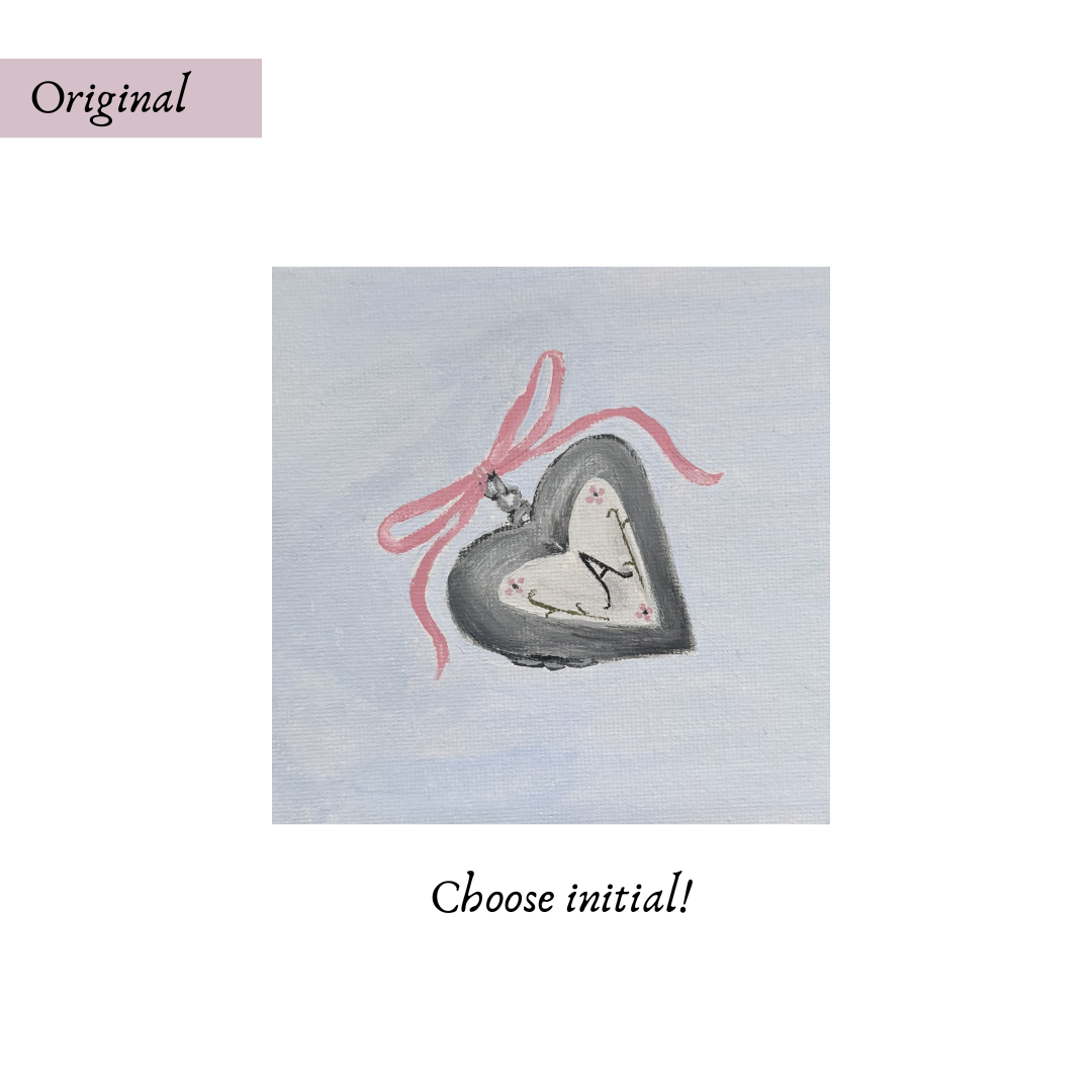 Original 5"x5" Custom Initial Locket Acrylic Painting