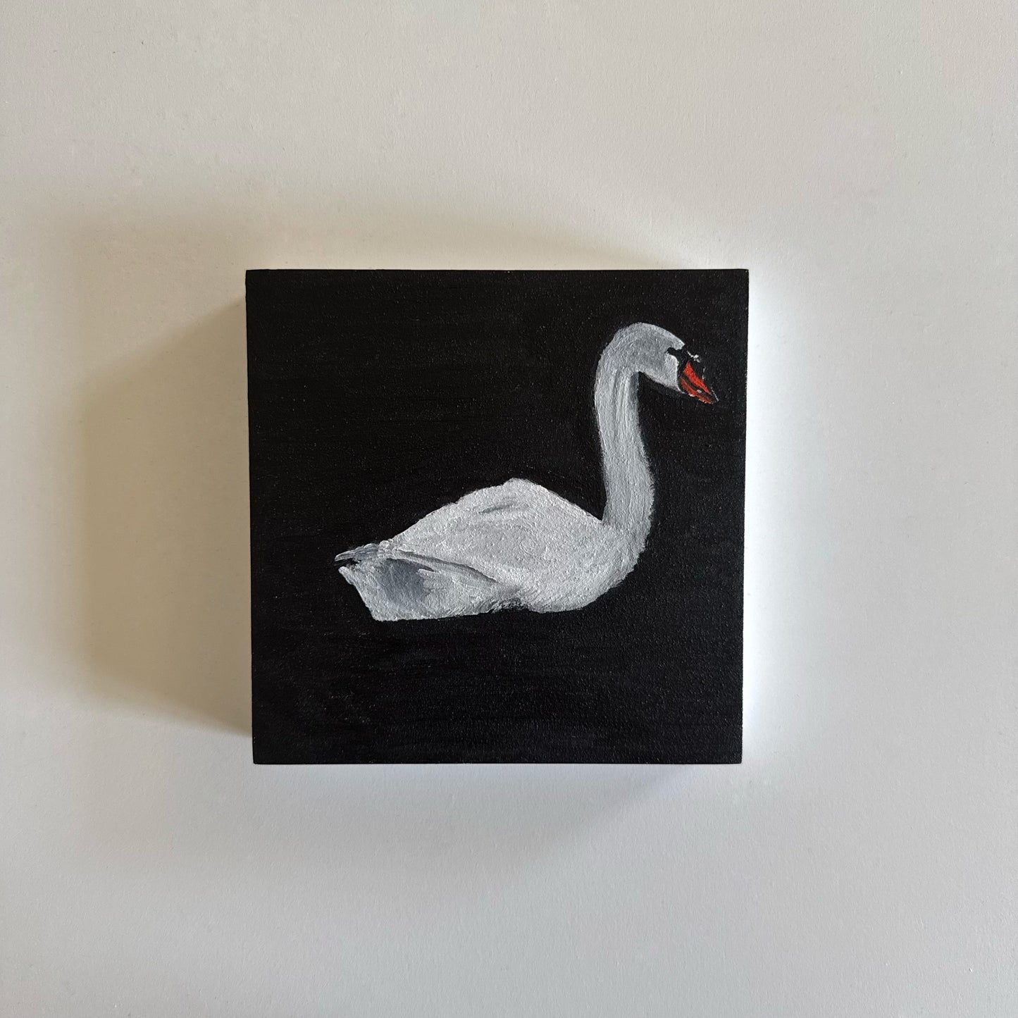 Original 5"x5" Swan Acrylic Painting
